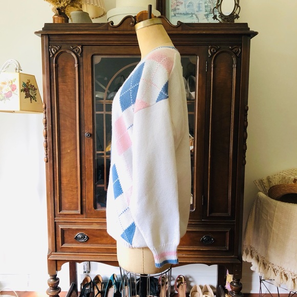 VINTAGE 80s Pastel Cardigan - Picture 6 of 12